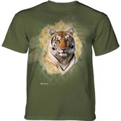 Modern Safari Tiger T-shirt, Green, Large