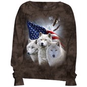 Patriotic Wolves Slouchy Crew, Adult Small