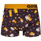 Good Mood Mens Fitted Trunks - COFFEE BEANS, XL